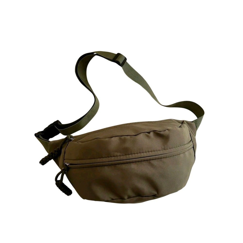 Olive Green Nylon Fanny Pack Crossbody Bag Belt Bag Adjustable Strap